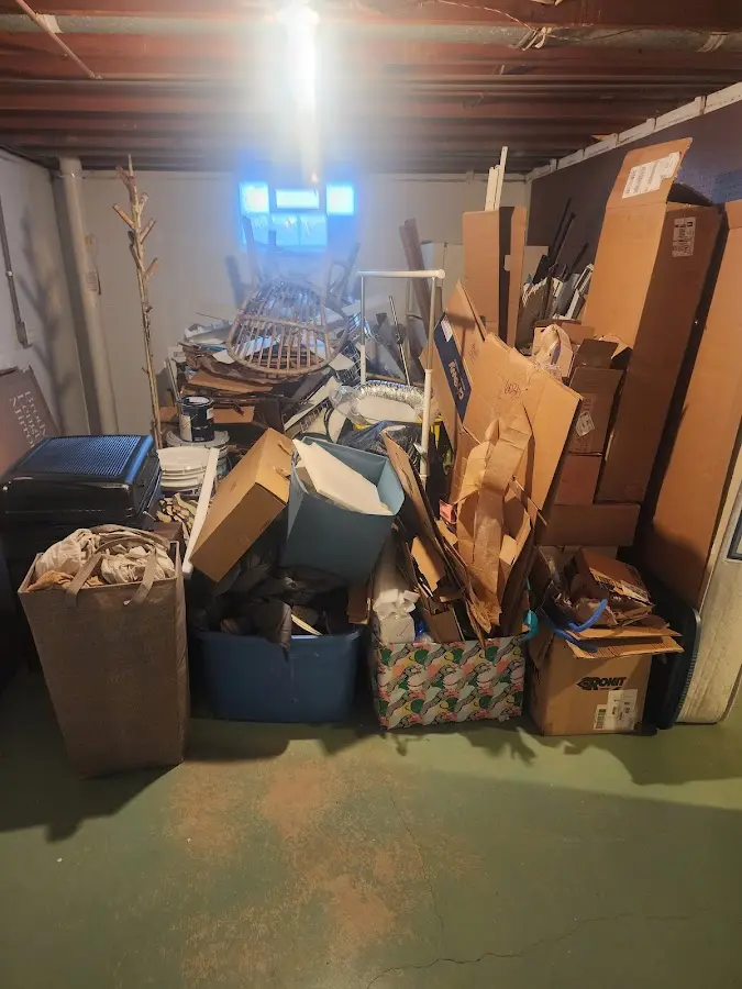 Roll-off dumpster container at job site for 4 Yard Dumpster Rental in Orangeville